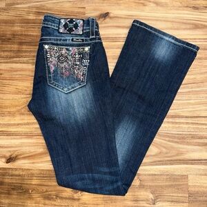 Miss Me Signature Boot Cut Dark Denim Jeans size 27